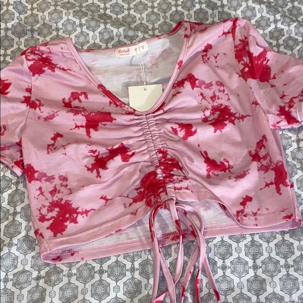 Pink tiedye crop top